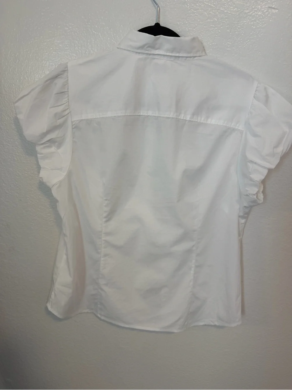NWOT J.Crew White Puff Sleeve Button-Up Cotton Blouse Approx Size L